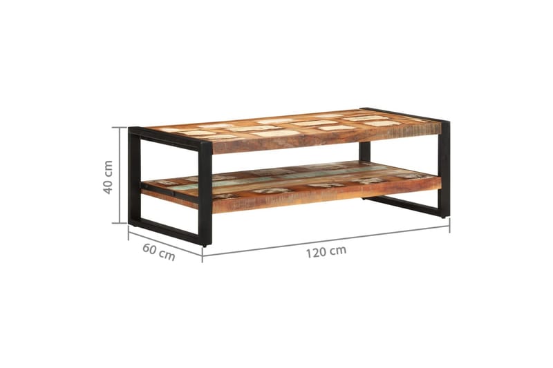 Soffbord 120x60x40 cm massivt återvunnet trä - Brun - Möbler - Bord