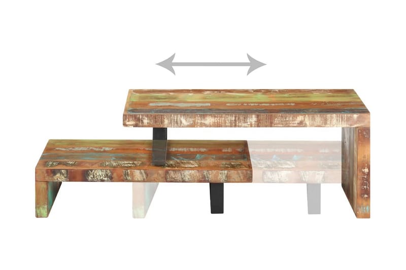 Soffbord 2 delar massivt återvunnet trä - Brun - Möbler - Bord