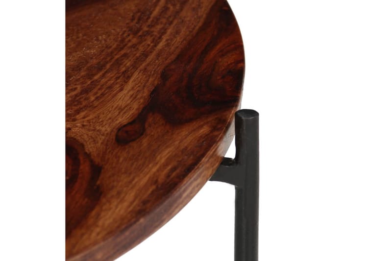 Soffbord 2 delar massivt sheshamträ 60x35 cm - Brun - Möbler - Bord
