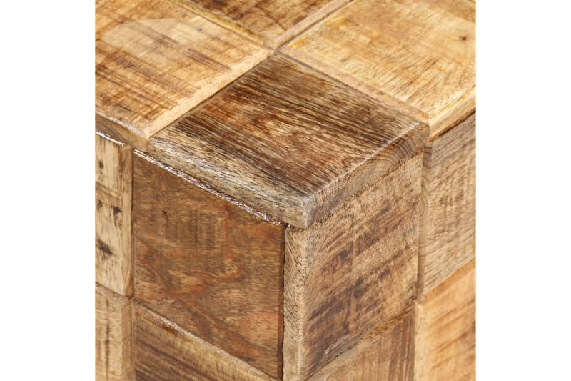 Soffbord 2 st med klossdesign grovt mangoträ - Brun - Möbler - Bord