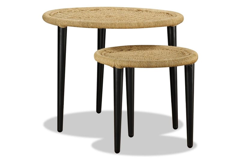 Soffbord 2 st naturlig jute - Beige - Möbler - Bord