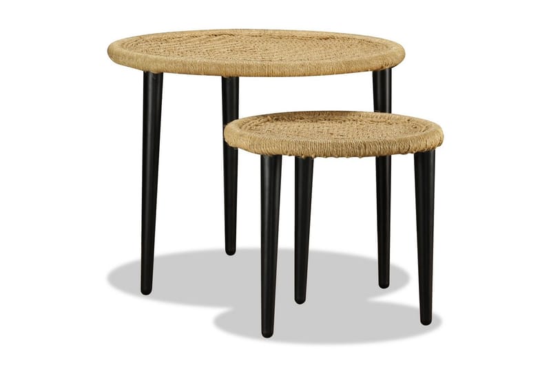 Soffbord 2 st naturlig jute - Beige - Möbler - Bord