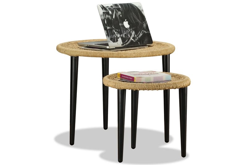 Soffbord 2 st naturlig jute - Beige - Möbler - Bord