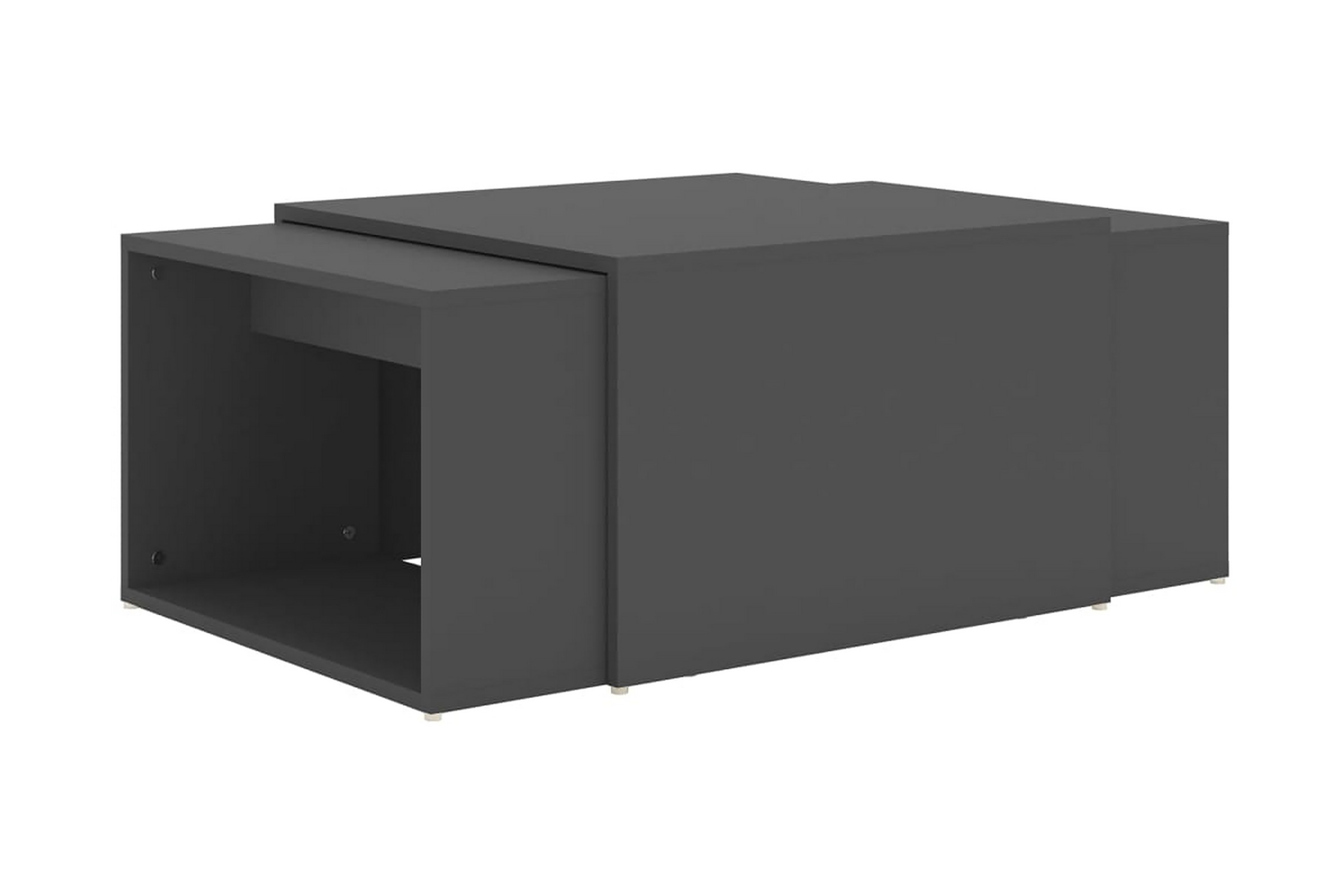 Soffbord 3 delar grå 60x60x30 cm spånskiva – Grå