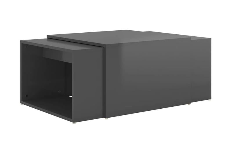 Soffbord 3 delar grå högglans 60x60x30 cm - Grå - Soffbord - Bord