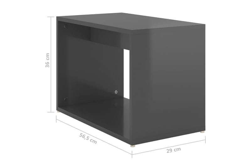 Soffbord 3 delar grå högglans 60x60x30 cm - Grå - Bord - Soffbord