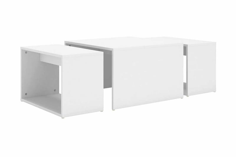 Soffbord 3 delar vit 60x60x30 cm spånskiva - Vit - Soffbord - Bord