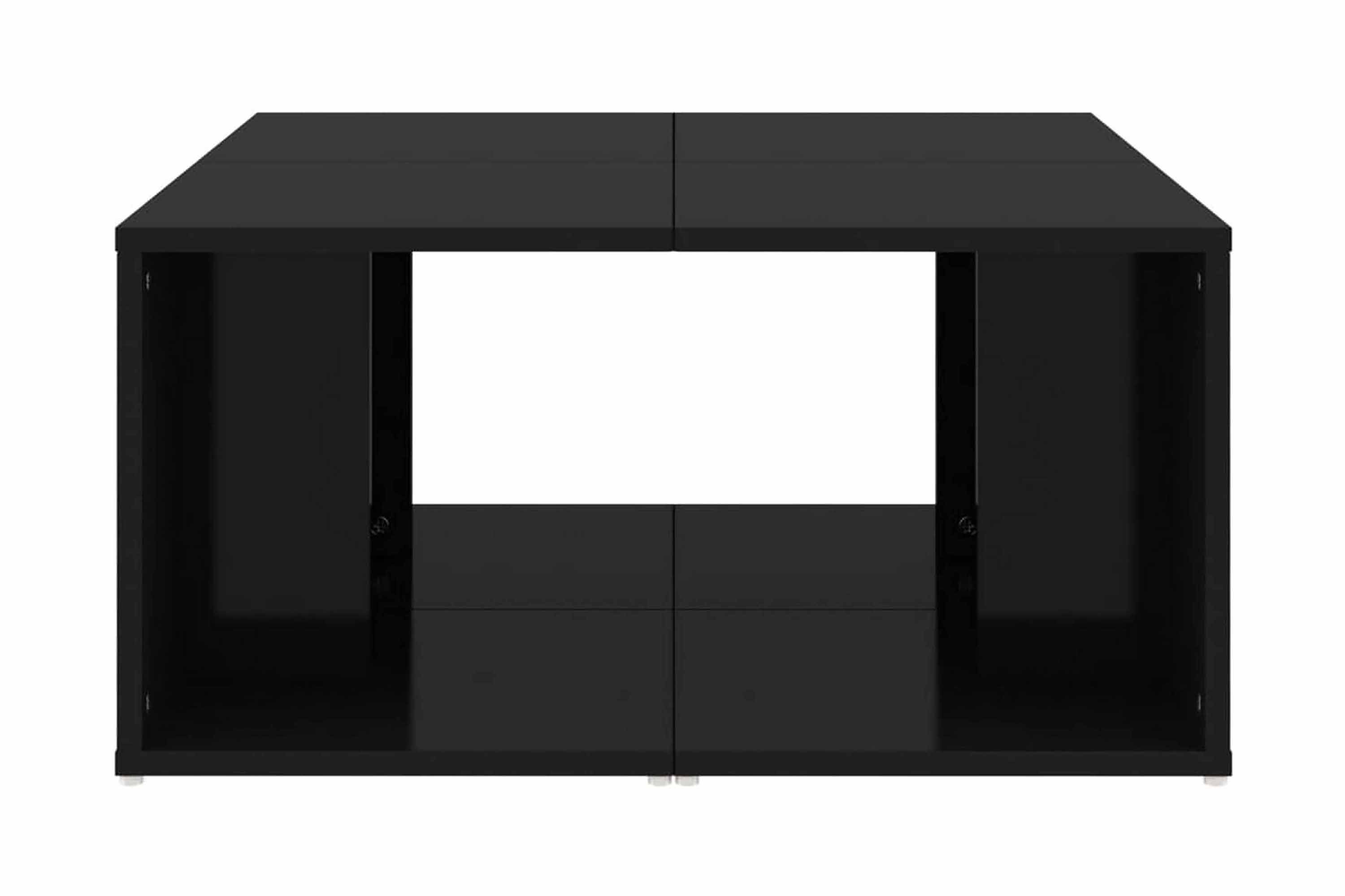 Soffbord 4 st svart högglans 33x33x33 cm spånskiva – Svart