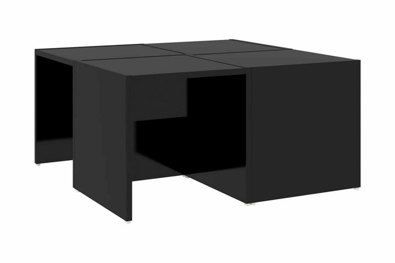 Soffbord 4 st svart högglans 33x33x33 cm spånskiva - Svart - Soffbord - Bord