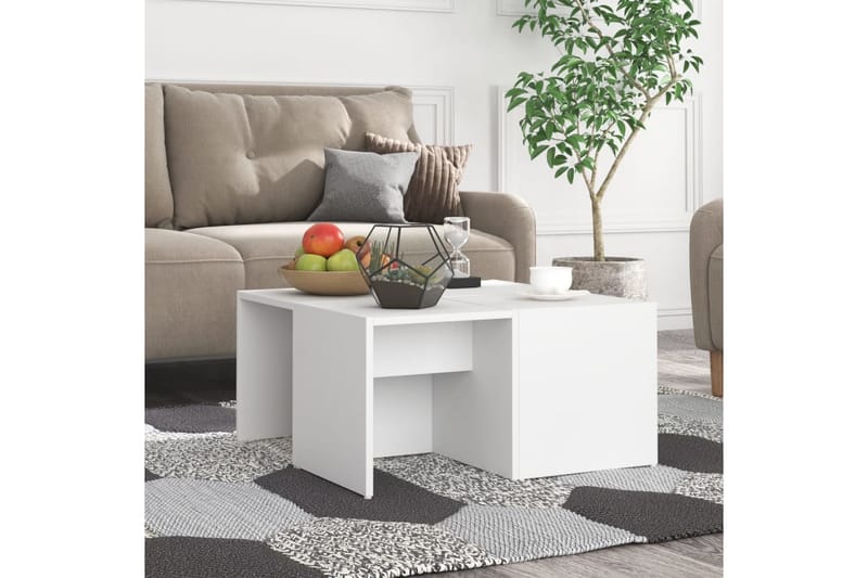 Soffbord 4 st vit 33x33x33 cm spånskiva - Vit - Möbler - Bord