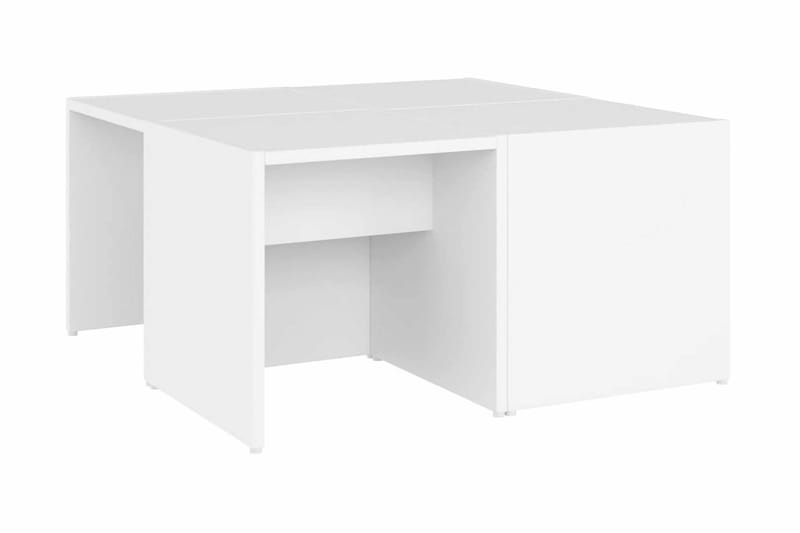 Soffbord 4 st vit 33x33x33 cm spånskiva - Vit - Möbler - Bord