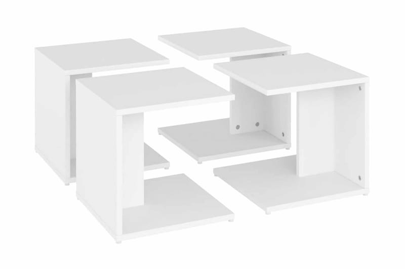 Soffbord 4 st vit 33x33x33 cm spånskiva - Vit - Möbler - Bord