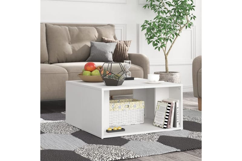 Soffbord 4 st vit 33x33x33 cm spånskiva - Vit - Möbler - Bord