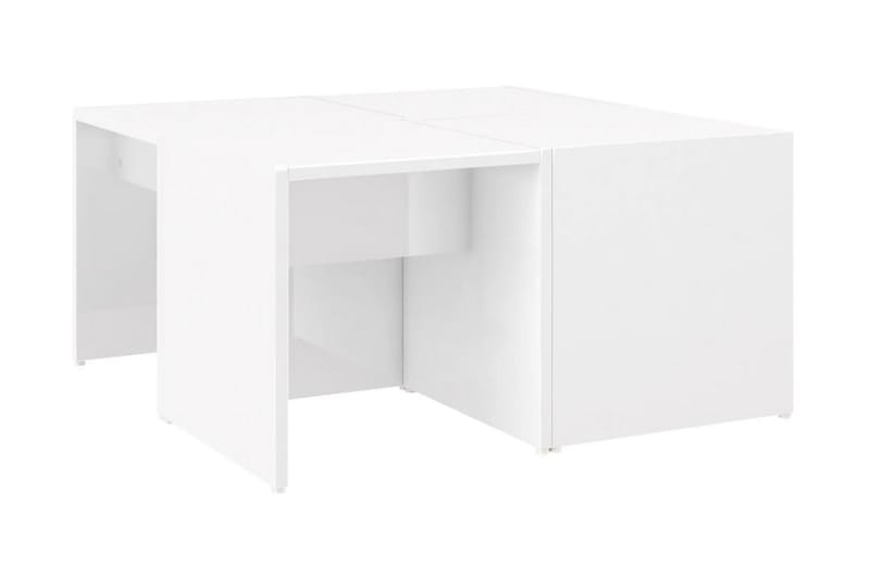 Soffbord 4 st vit högglans 33x33x33 cm spånskiva - Vit - Möbler - Bord