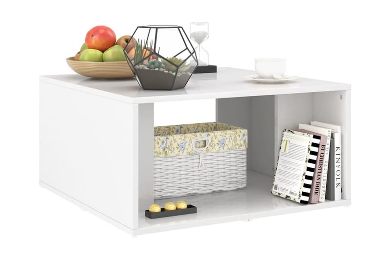 Soffbord 4 st vit högglans 33x33x33 cm spånskiva - Vit - Möbler - Bord
