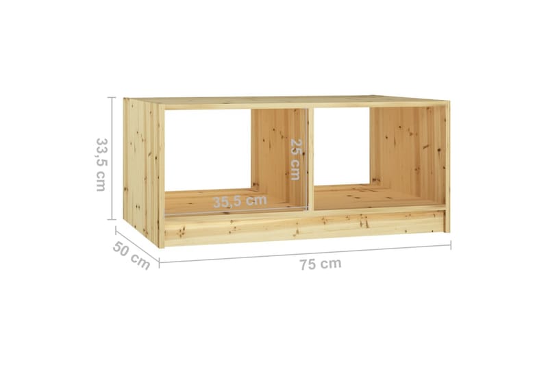 Soffbord 75x50x33,5 cm massivt granträ - Brun - Soffbord - Bord