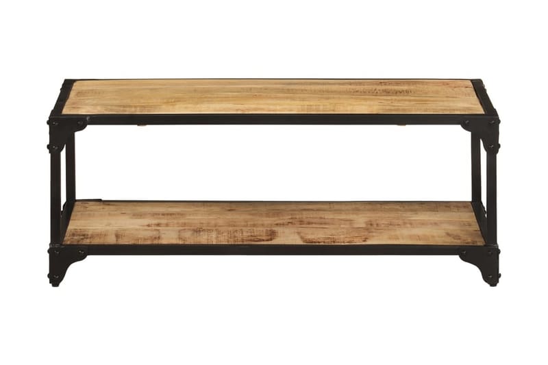 Soffbord 90x45x35 cm massivt grovt mangoträ - Brun - Soffbord - Bord