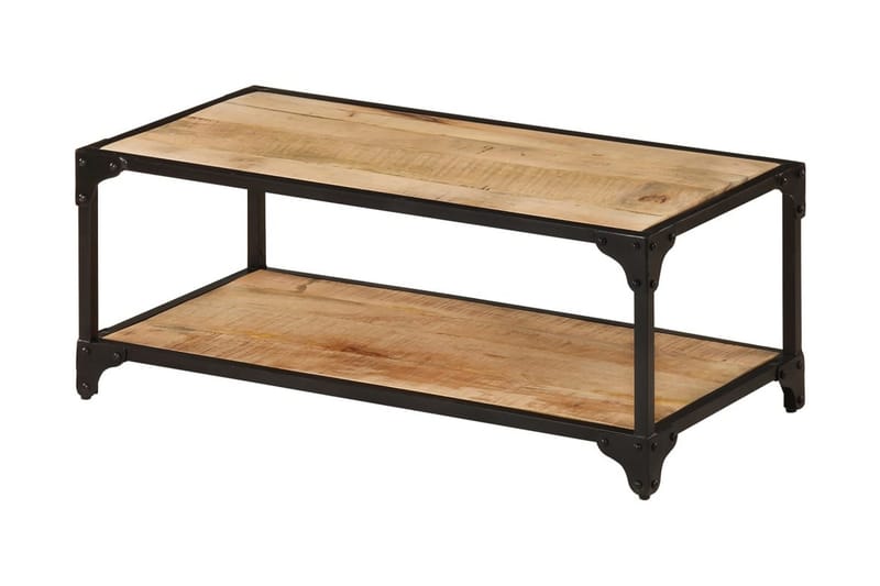 Soffbord 90x45x35 cm massivt grovt mangoträ - Brun - Soffbord - Bord