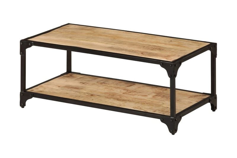 Soffbord 90x45x35 cm massivt grovt mangoträ - Brun - Soffbord - Bord