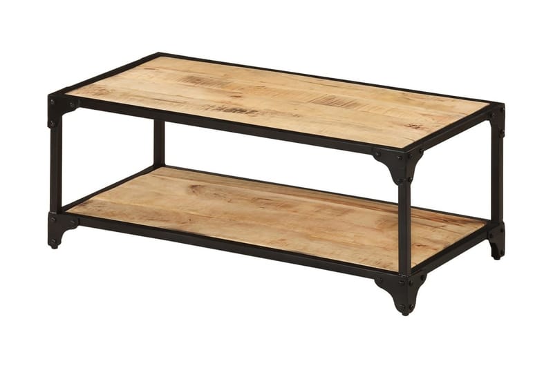 Soffbord 90x45x35 cm massivt grovt mangoträ - Brun - Soffbord - Bord