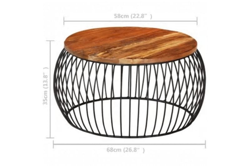 Soffbord Ã˜68 cm massivt återvunnet trä - Brun - Soffbord - Bord