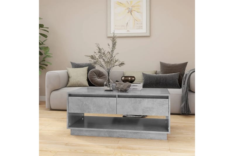 Soffbord betoggrå 102,5x55x44 cm spånskiva - Grå - Möbler - Bord