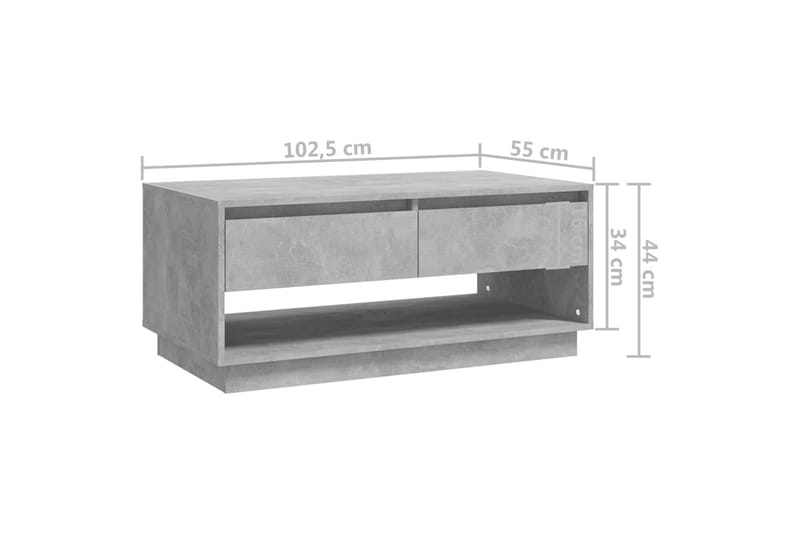 Soffbord betoggrå 102,5x55x44 cm spånskiva - Grå - Möbler - Bord