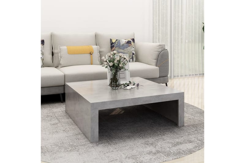 Soffbord betonggrå 100x100x35 cm spånskiva - Grå - Möbler - Bord