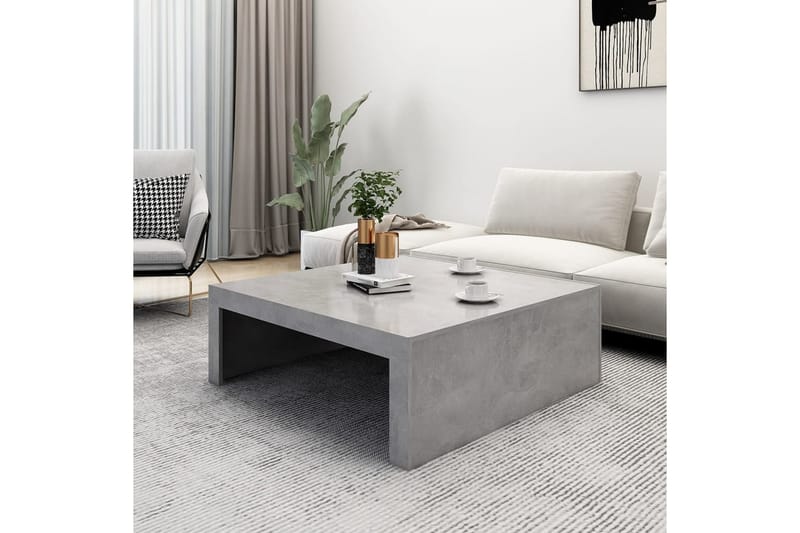 Soffbord betonggrå 100x100x35 cm spånskiva - Grå - Möbler - Bord