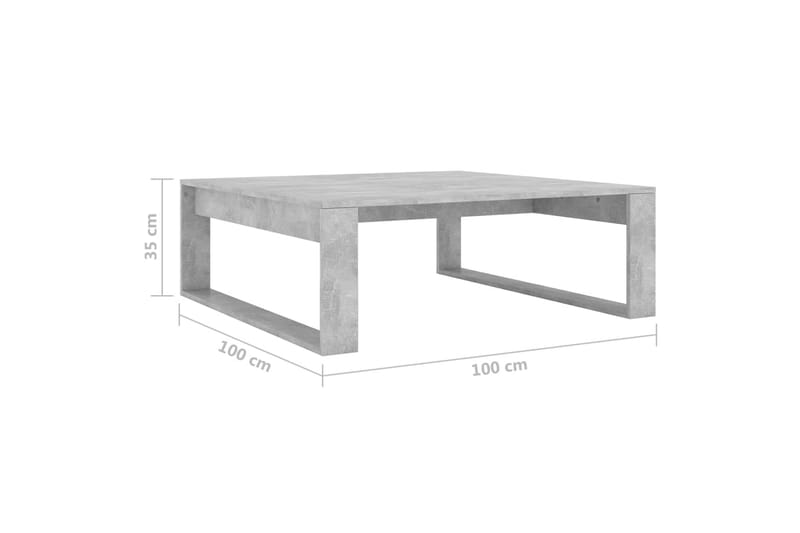 Soffbord betonggrå 100x100x35 cm spånskiva - Grå - Soffbord - Bord