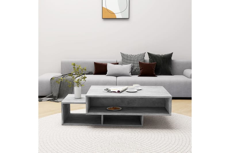 Soffbord betonggrå 105x55x32 cm spånskiva - Grå - Möbler - Bord