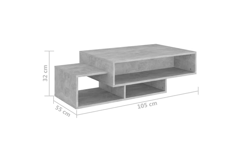 Soffbord betonggrå 105x55x32 cm spånskiva - Grå - Soffbord - Bord