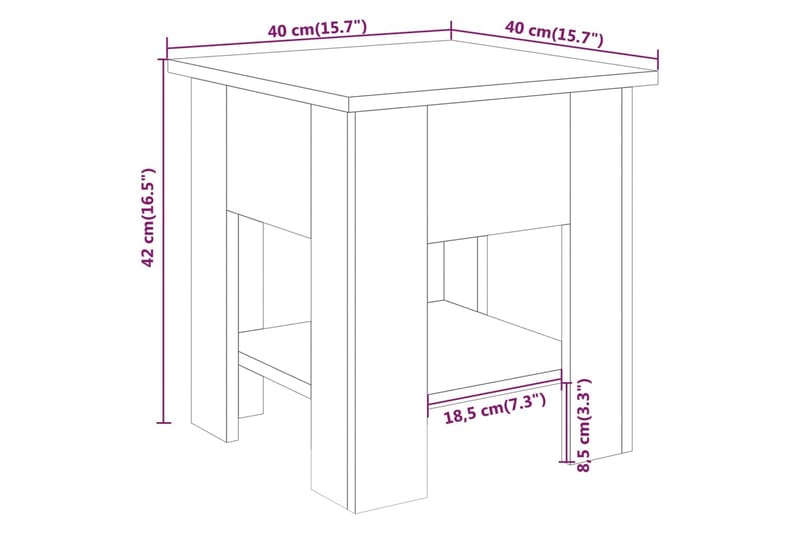 Soffbord betonggrå 40x40x42 cm konstruerat trä - Grå - Möbler - Bord