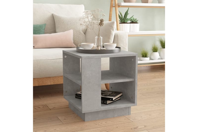Soffbord betonggrå 40x40x43 cm konstruerat trä - Grå - Möbler - Bord