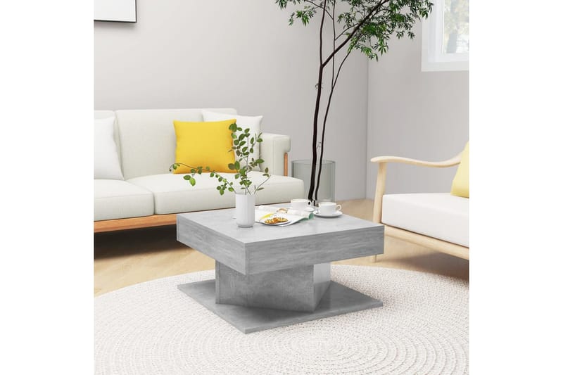 Soffbord betonggrå 57x57x30 cm spånskiva - Grå - Möbler - Bord