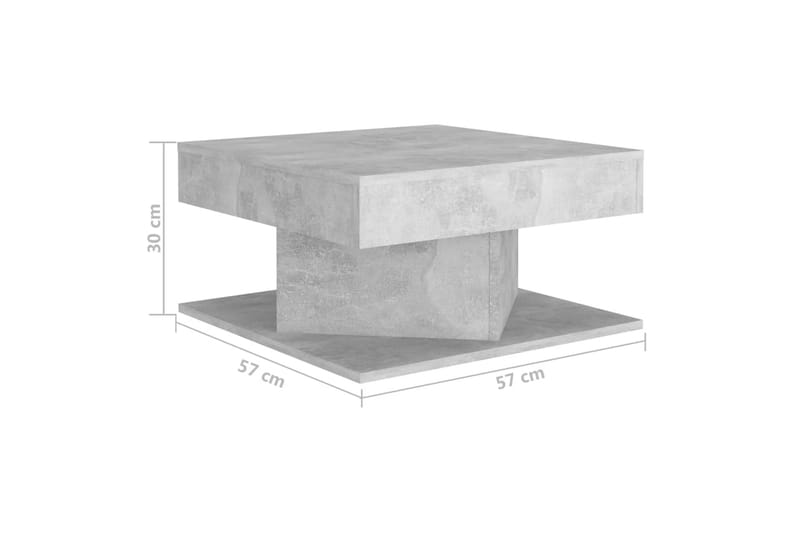 Soffbord betonggrå 57x57x30 cm spånskiva - Grå - Soffbord - Bord