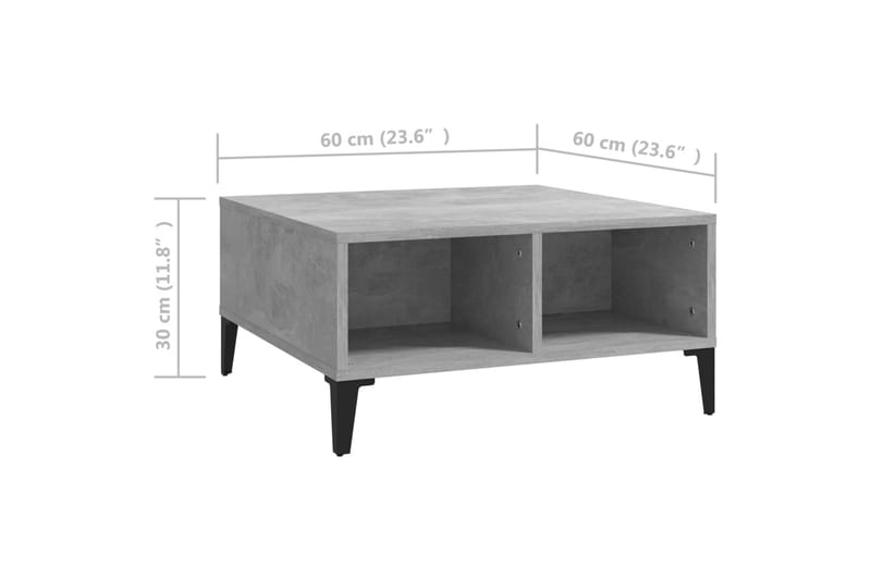 Soffbord betonggrå 60x60x30 cm spånskiva - Grå - Möbler - Bord