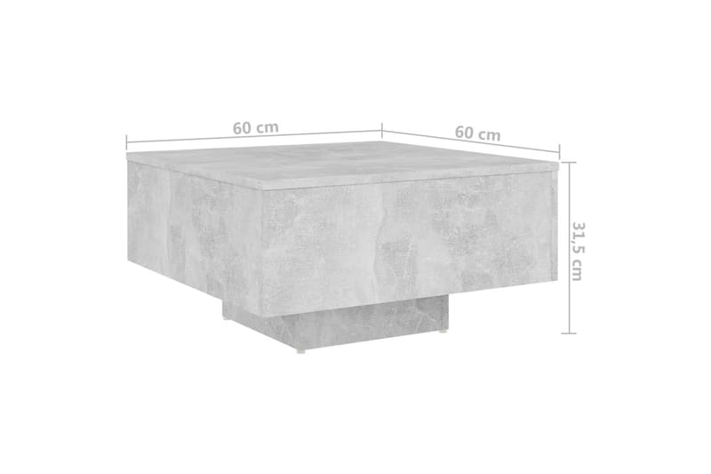 Soffbord betonggrå 60x60x31,5 cm spånskiva - Grå - Soffbord - Bord