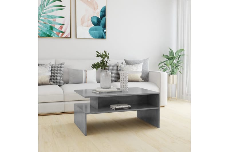 Soffbord betonggrå 90x60x42,5 cm spånskiva - Grå - Möbler - Bord