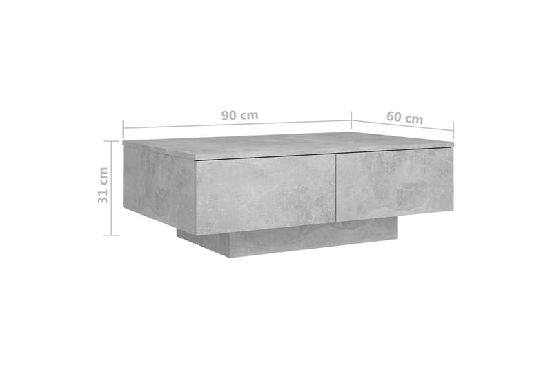 Soffbord betongrå 90x60x31 cm spånskiva - Grå - Möbler - Bord