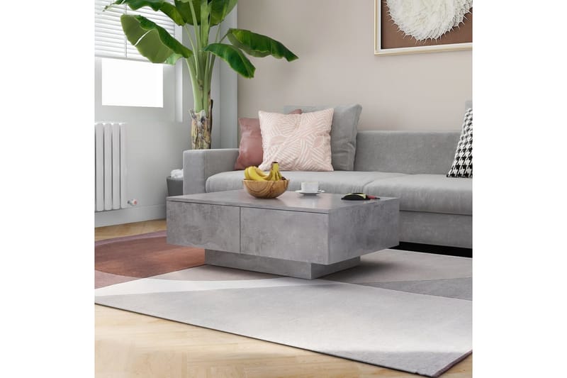 Soffbord betongrå 90x60x31 cm spånskiva - Grå - Möbler - Bord