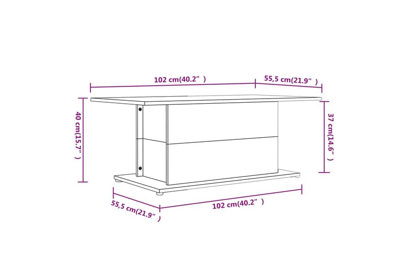 Soffbord brun ek 102x55,5x40 cm spånskiva - Brun - Soffbord - Bord