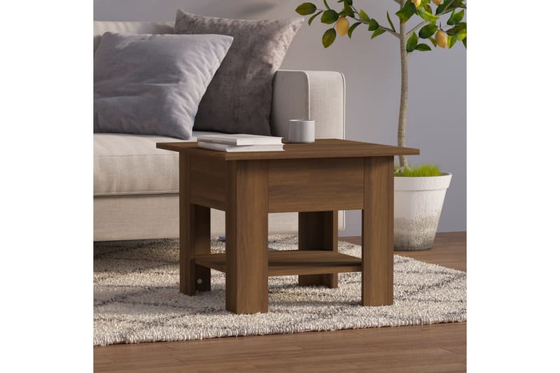 Soffbord brun ek 55x55x42 cm spånskiva - Brun - Möbler - Bord