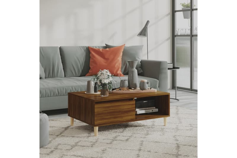 Soffbord brun ek 90x60x35 cm spånskiva - Brun - Möbler - Bord