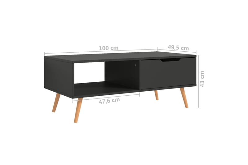 Soffbord grå 100x49,5x43 cm spånskiva - Grå - Möbler - Bord