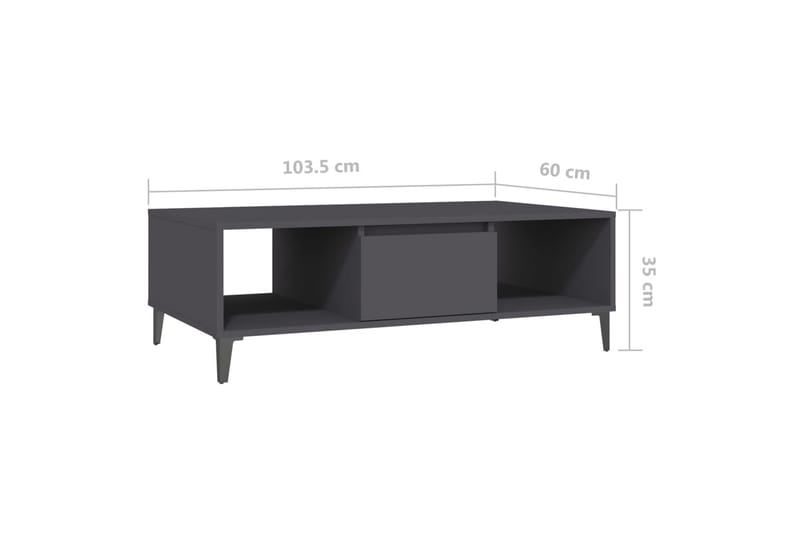 Soffbord grå 103,5x60x35 cm spånskiva - Grå - Soffbord - Bord