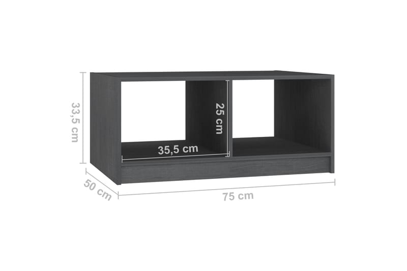 Soffbord grå 75x50x33,5 cm massiv furu - Grå - Soffbord - Bord