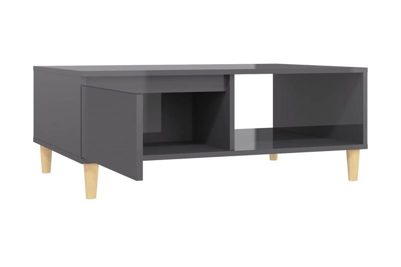 Soffbord grå högglans 90x60x35 cm spånskiva - Grå - Soffbord - Bord