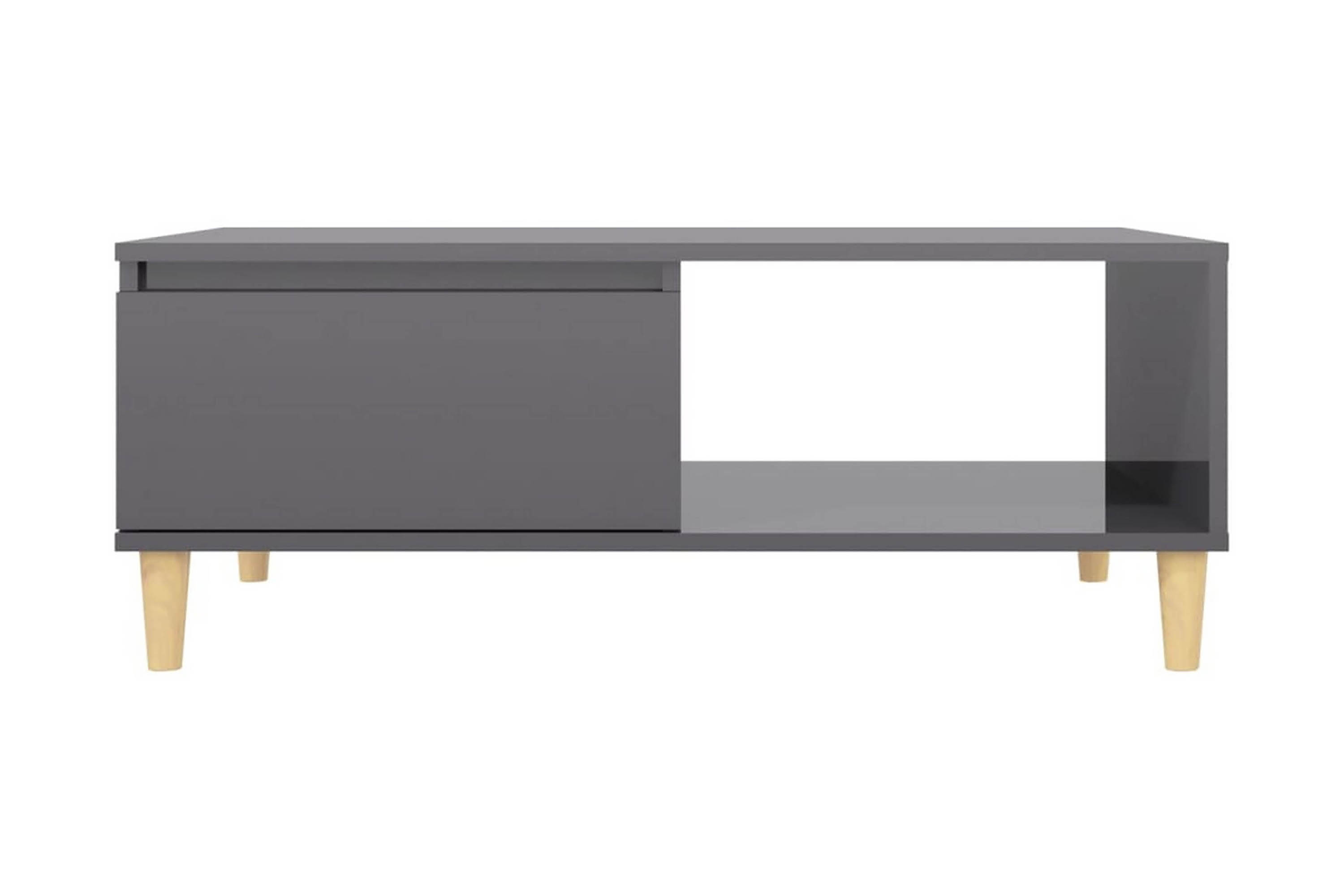 Soffbord grå högglans 90x60x35 cm spånskiva – Grå