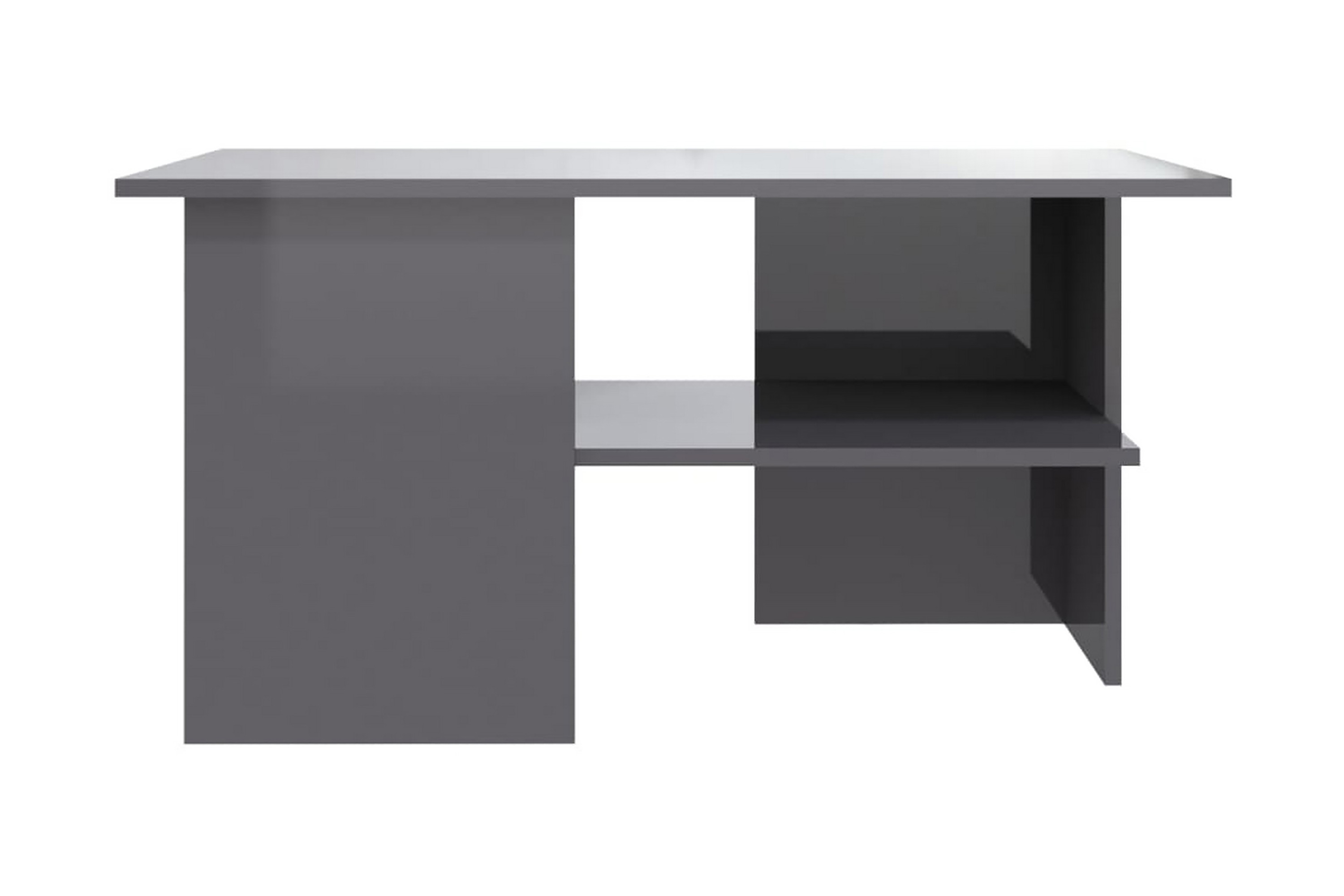 Soffbord grå högglans 90x60x46,5 cm spånskiva – Grå
